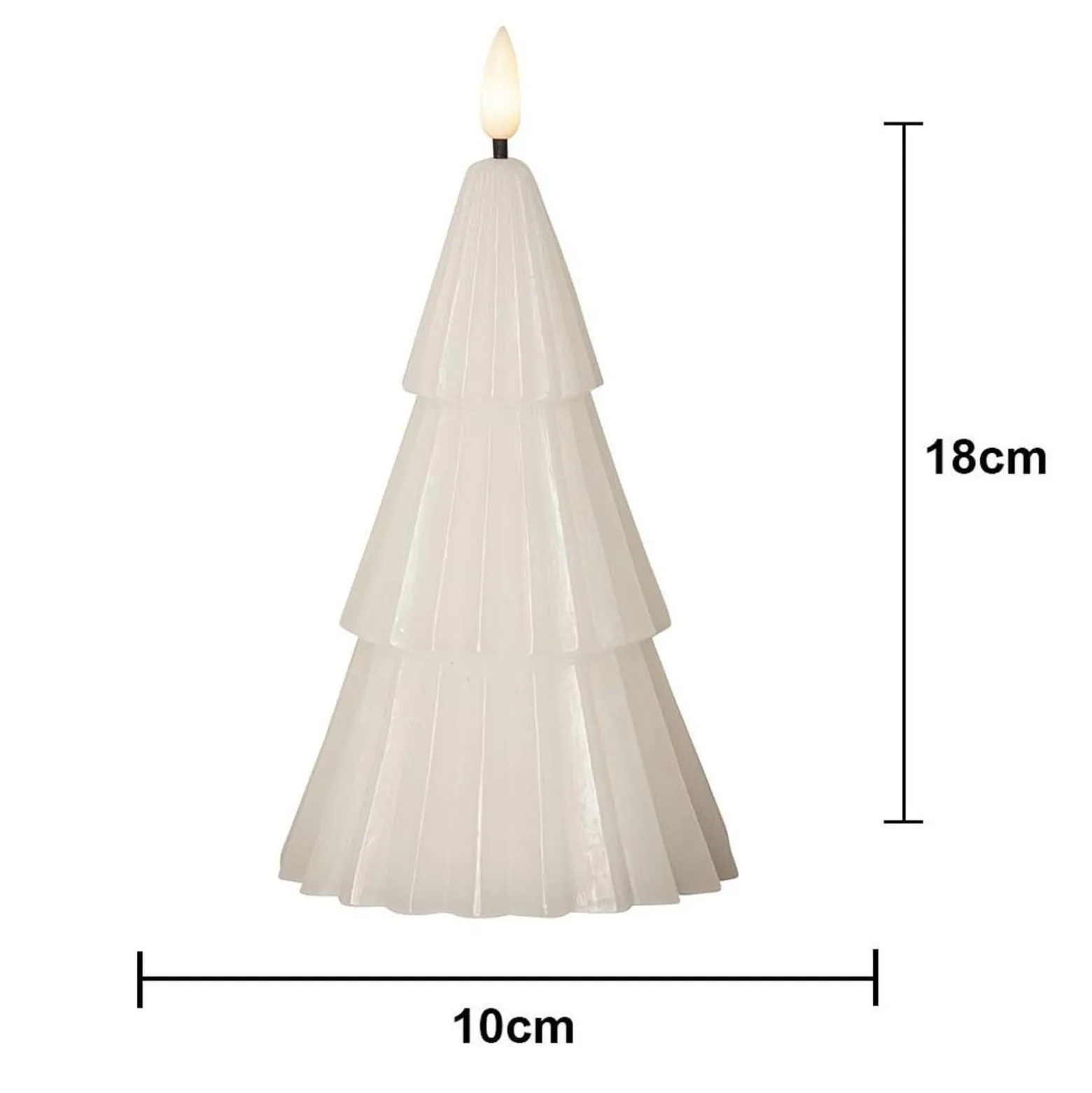 LED-kynttilä Flamme Grany, valkoinen, 18 cm, aitoa vahaa, paristokäyttöinen