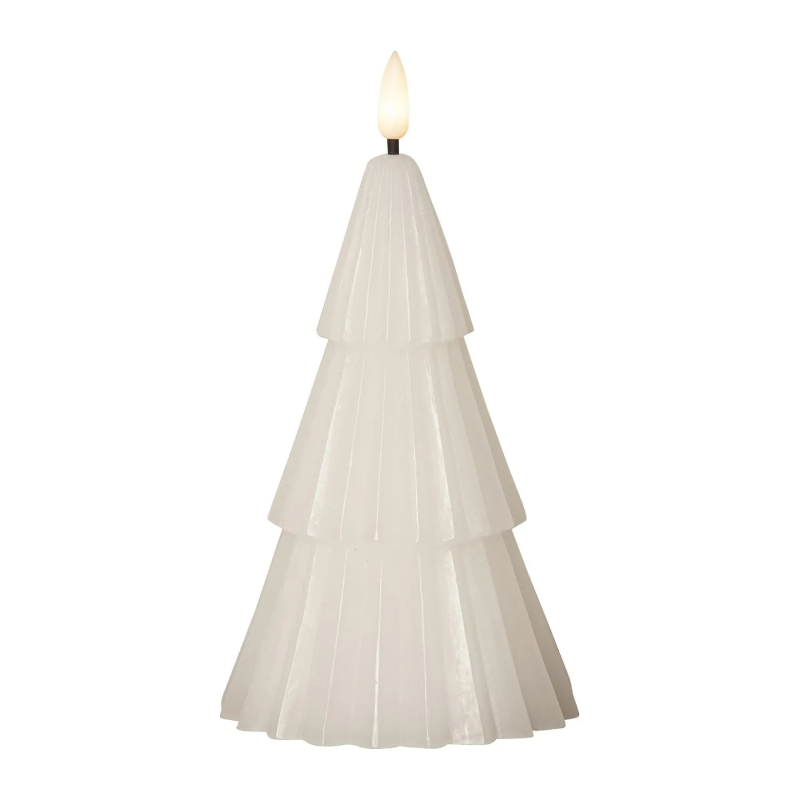 LED-kynttilä Flamme Grany, valkoinen, 18 cm, aitoa vahaa, paristokäyttöinen