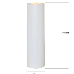 LED-kynttilä Flamme Rak 37,5 cm valkoinen muovi paristokäyttöinen