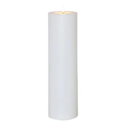LED-kynttilä Flamme Rak 37,5 cm valkoinen muovi paristokäyttöinen