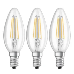 LED-kynttilälamppu E14 4W filamentti 2700 K, 3 kpl