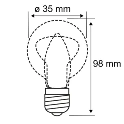 LED-kynttilälamppu E14 4.8W hehkulanka 2,700K himmennettävä