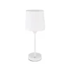 LED ladattava pöytävalaisin Lunki, valkoinen, korkeus 35 cm, kangas, CCT