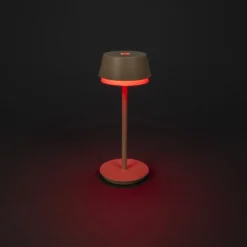 LED ladattava pöytävalaisin Lyon, hiekanvärinen, IP54, himmennin, CCT, RGB