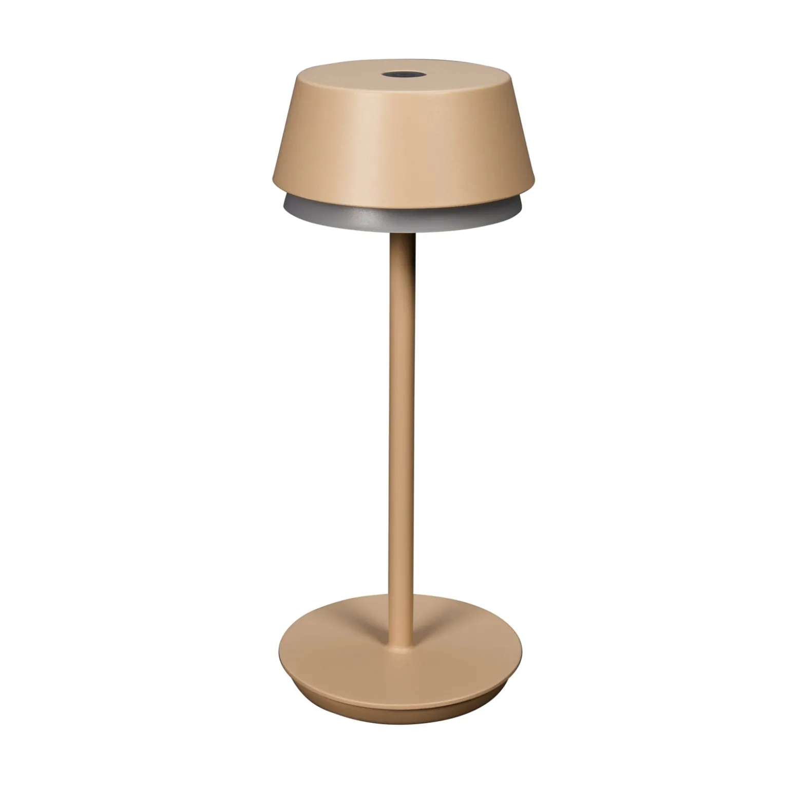 LED ladattava pöytävalaisin Lyon, hiekanvärinen, IP54, himmennin, CCT, RGB