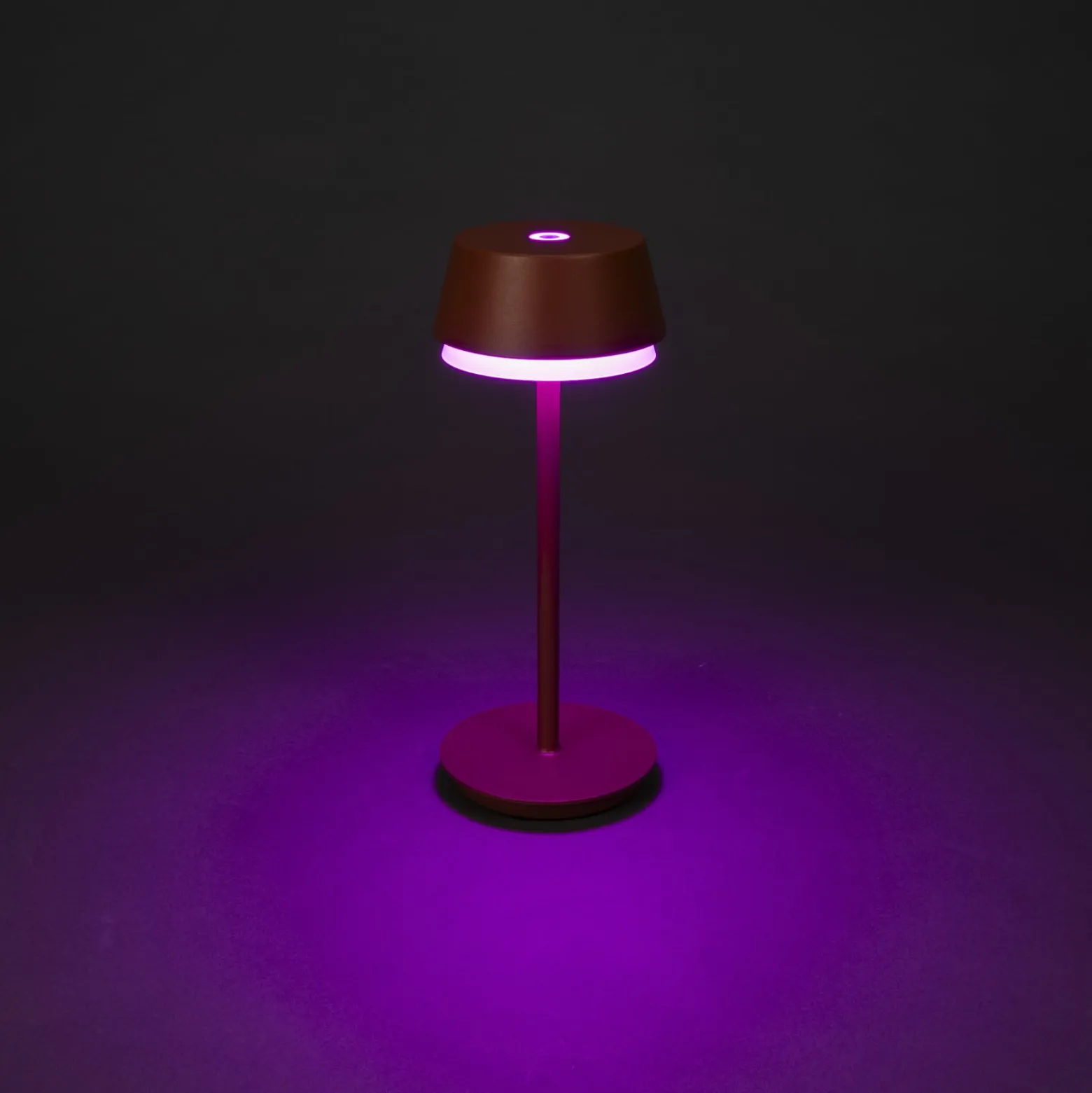 LED-ladattava pöytävalaisin Lyon, terrakotta, IP54, himmennin, CCT, RGB