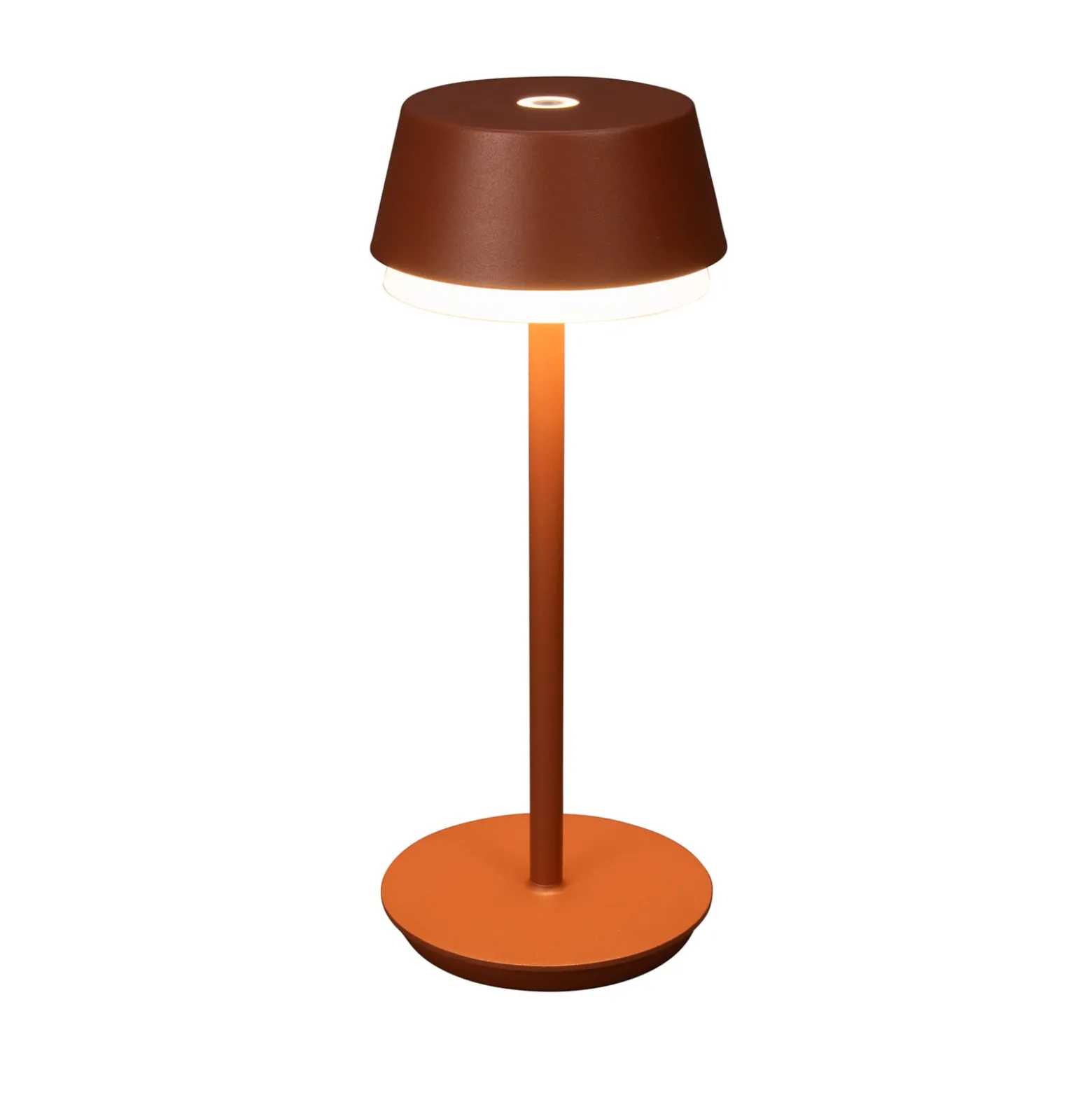 LED-ladattava pöytävalaisin Lyon, terrakotta, IP54, himmennin, CCT, RGB
