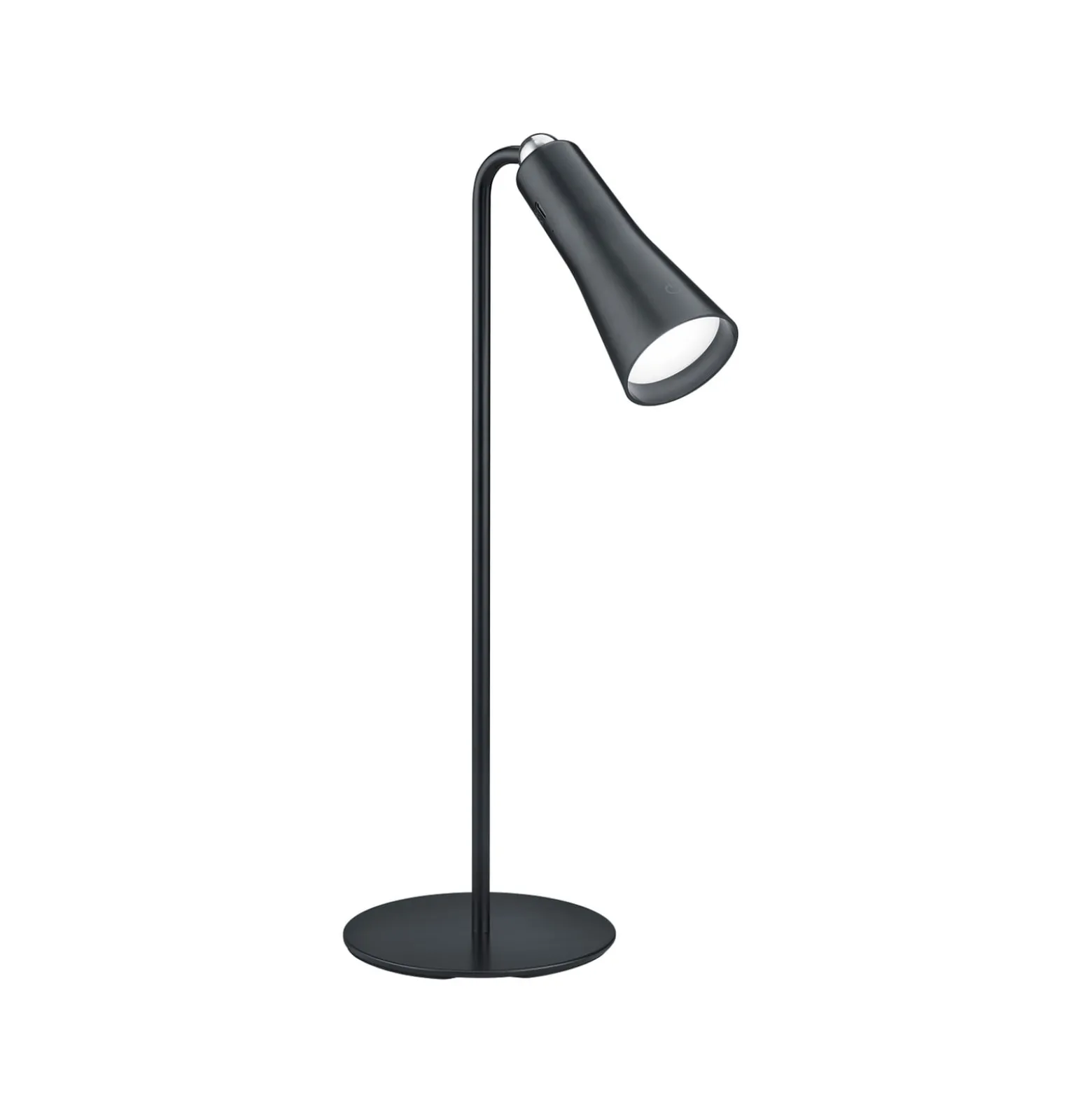 LED ladattava pöytävalaisin Maxi, musta, metalli, himmennettävä, 36 cm