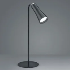 LED ladattava pöytävalaisin Maxi, musta, metalli, himmennettävä, 36 cm