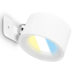 LED-ladattava seinävalaisin Tari, valkoinen, CCT, kosketushimmennin,