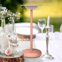LED-ladattava terassivalaisin Pasi, vaaleanpunainen Korkeus 26 cm Metalli