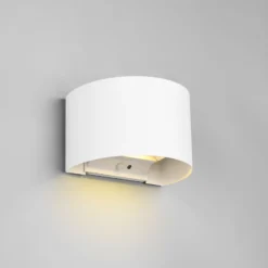 LED-ladattava ulkoseinävalaisin Talent, valkoinen, leveys 16 cm, anturi