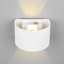 LED-ladattava ulkoseinävalaisin Talent, valkoinen, leveys 16 cm, anturi