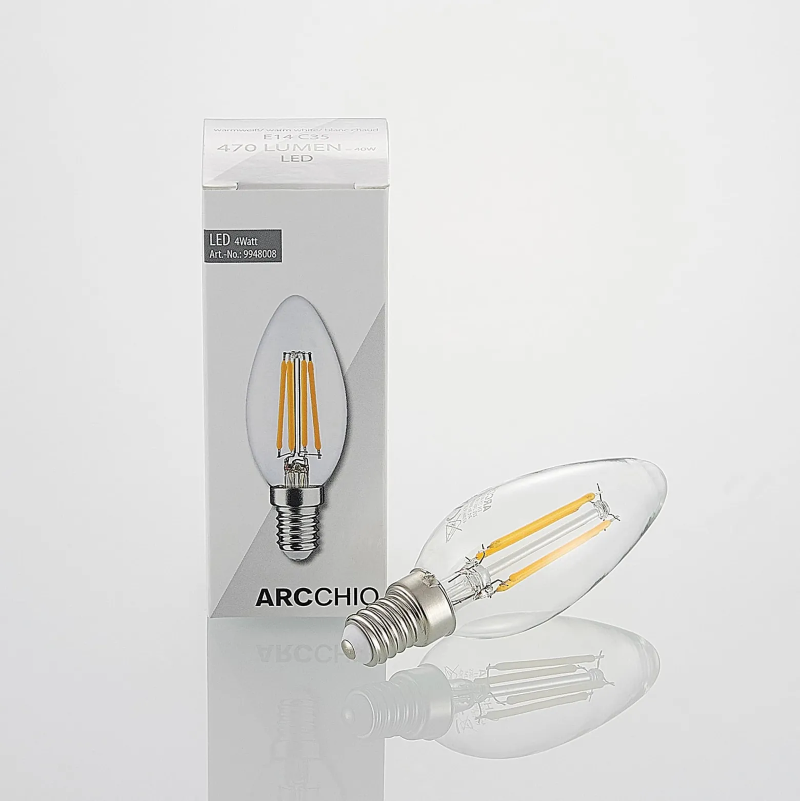 LED-lamppu E14 Filament 4W 2700K 3-portainen himmennettävä