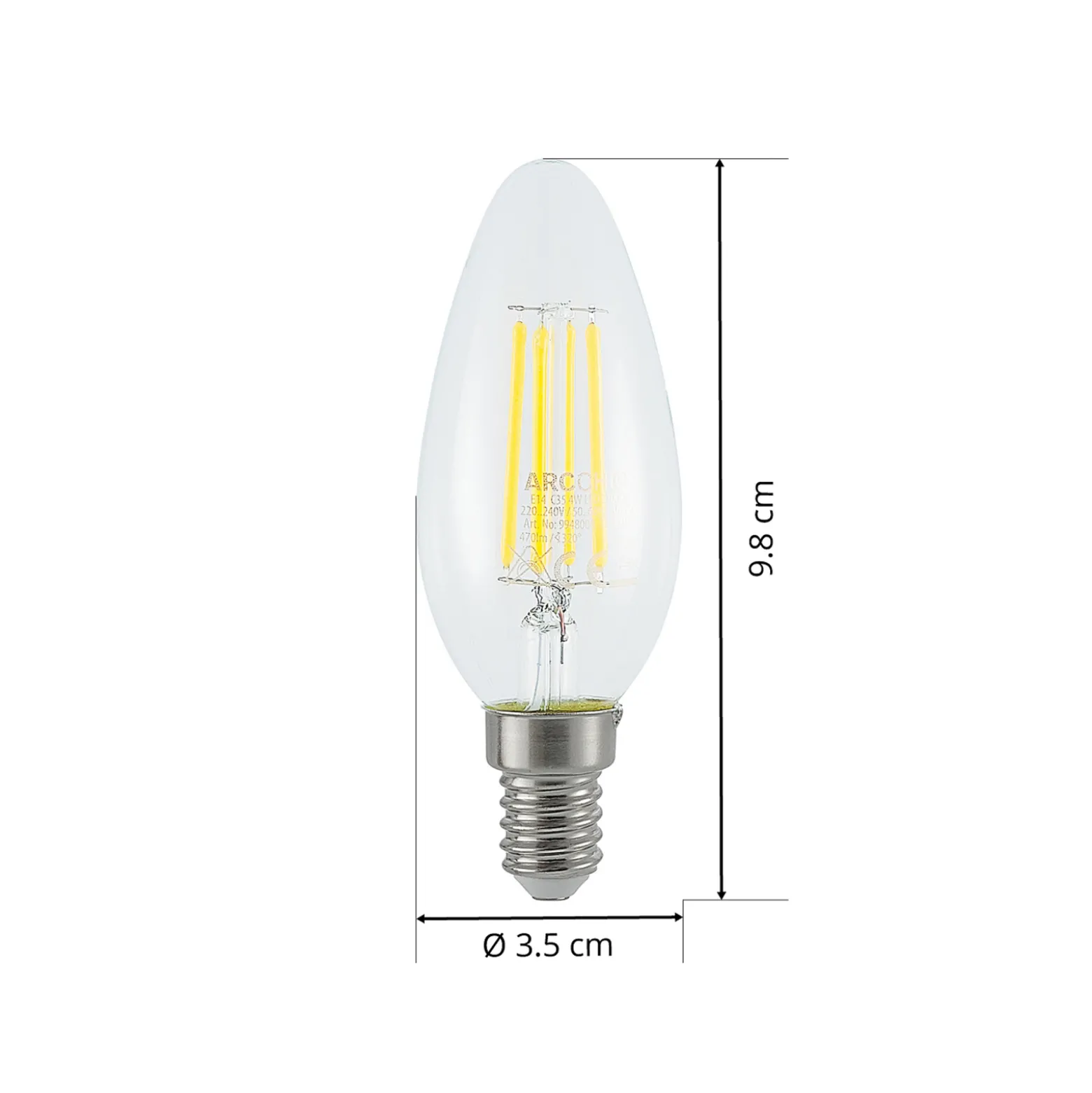 LED-lamppu E14 Filament 4W 2700K 3-portainen himmennettävä