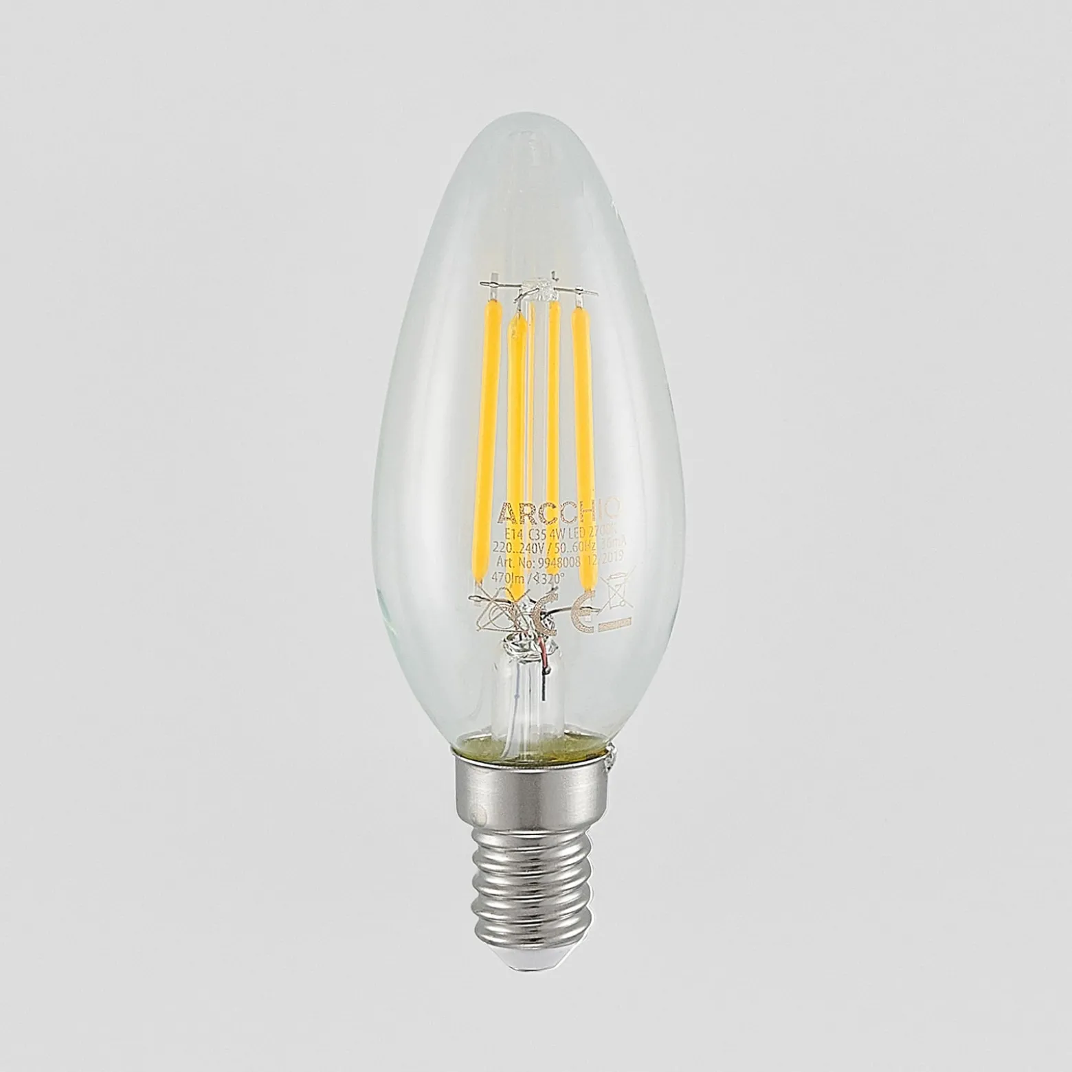 LED-lamppu E14 Filament 4W 2700K 3-portainen himmennettävä