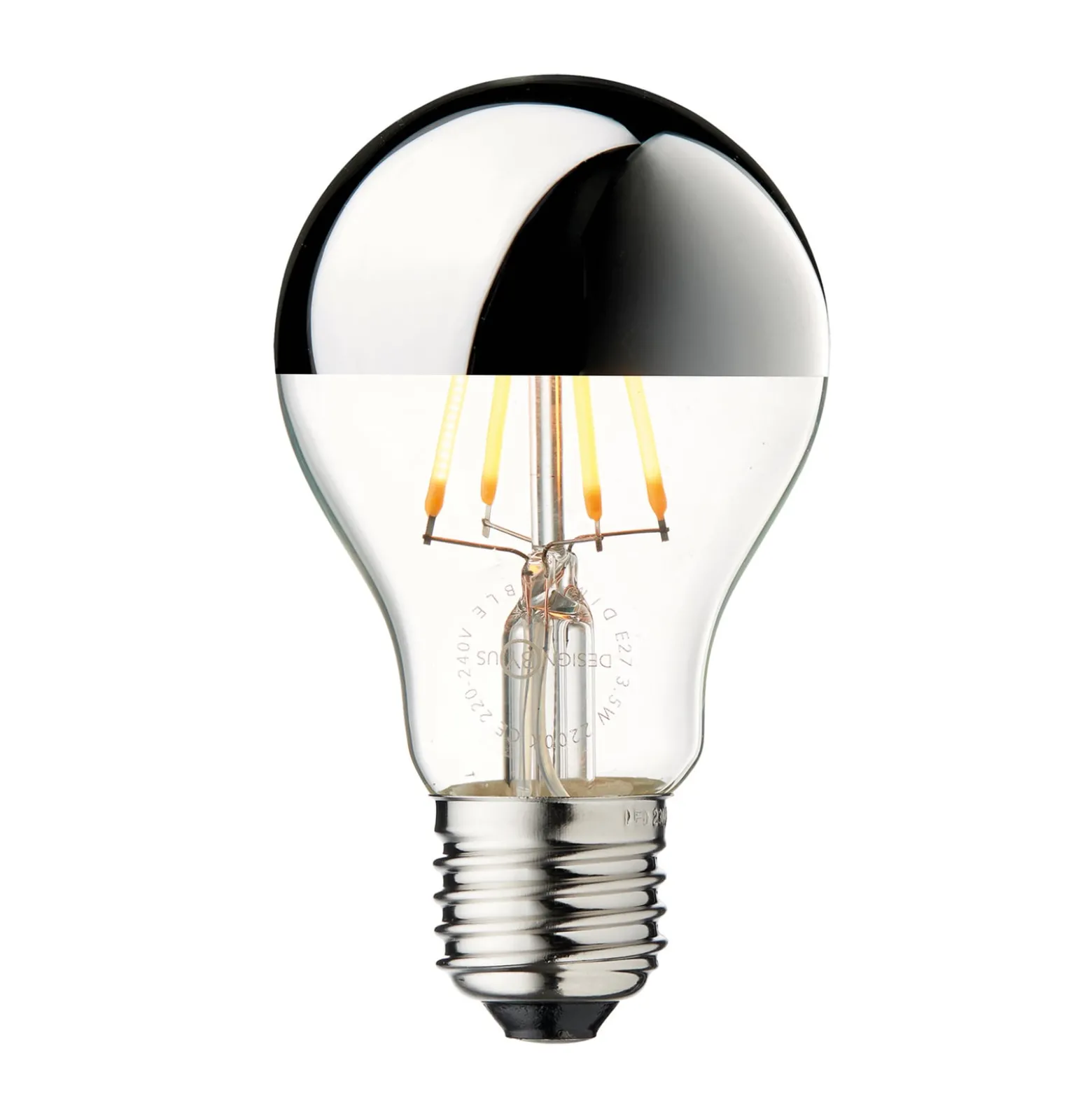 LED-lamppu E27, hopeinen heijastin, 3,6 W, 2 700 K, himmennettävä