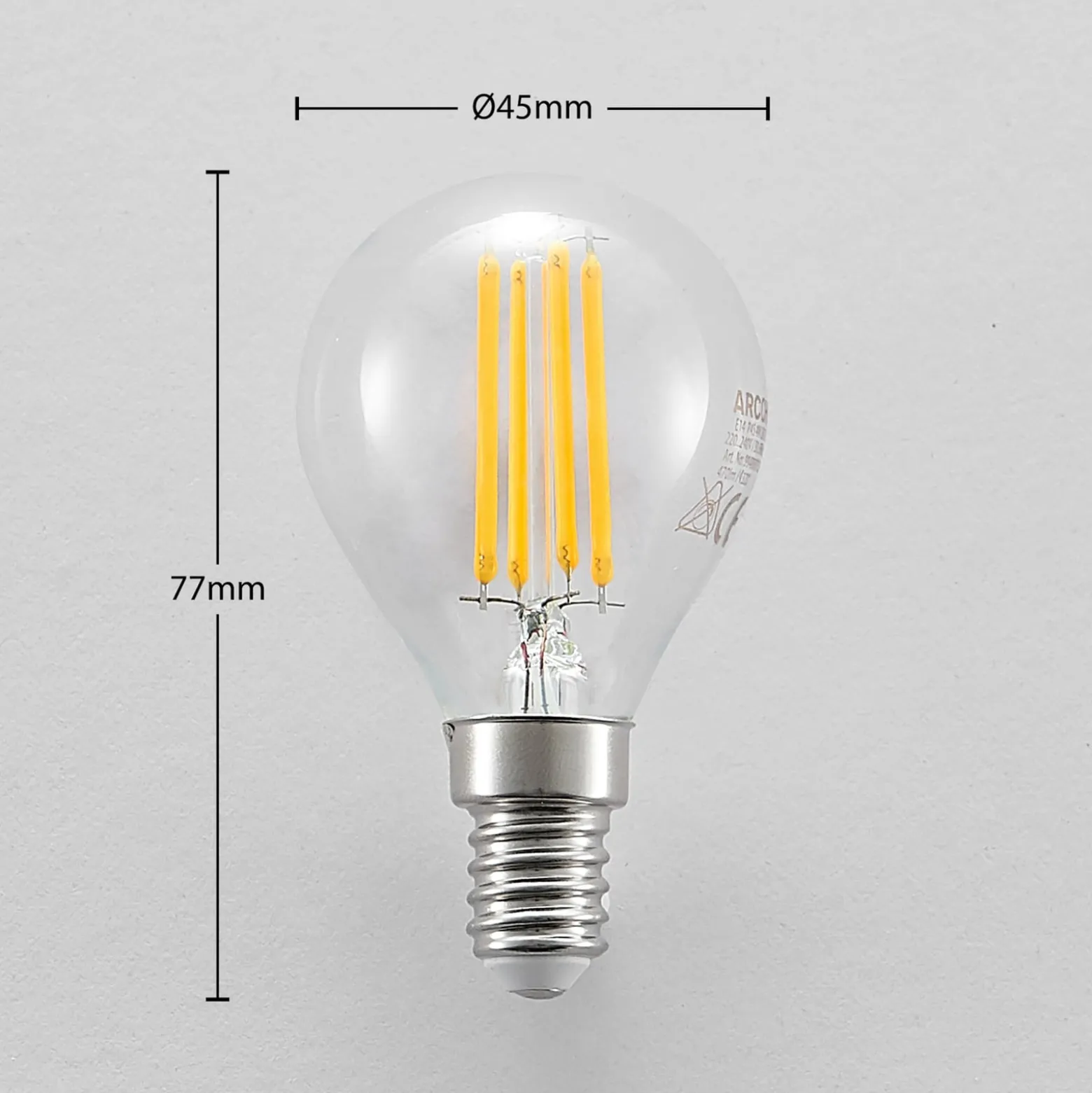 LED-lamppu E14 P45, 4W, kirkas, 2700K, himmennettävä, 2 kpl, sarja 2 kpl