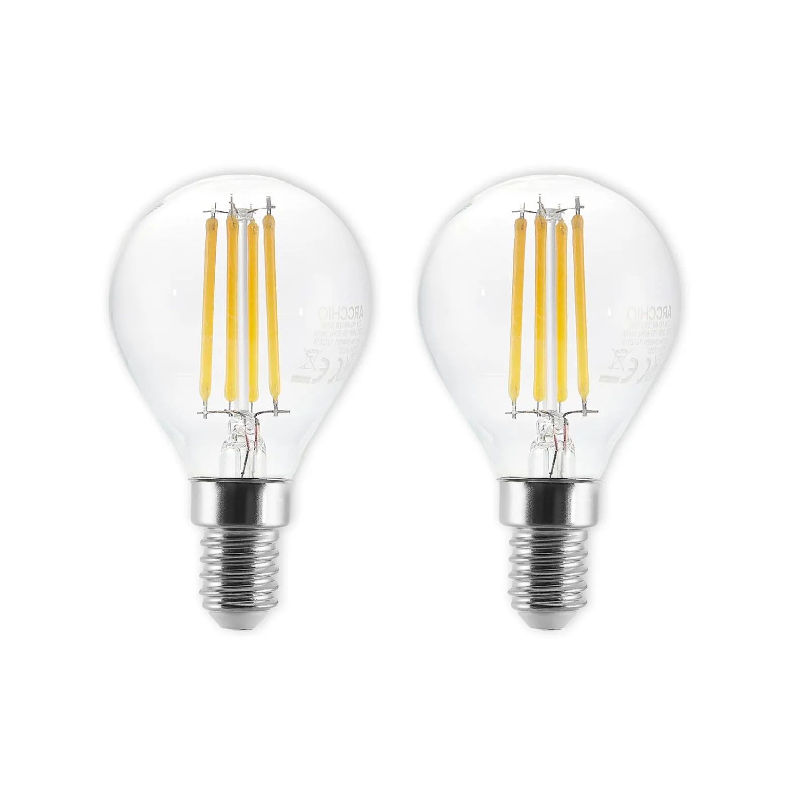 LED-lamppu E14 P45, 4W, kirkas, 2700K, himmennettävä, 2 kpl, sarja 2 kpl