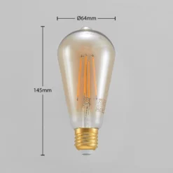 LED-lamppu E27 ST64 6,5 W 2 500 K keltainen 3-portainen himmennnin