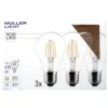 LED-lamppu E27 4W, 2 700 K Filament, 3 kpl, 470lm