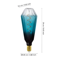 LED-lamppu E27 4W T100 2,000K hehkulanka sininen himmeä