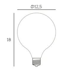 LED-lamppu, pallomainen, E27, halkaisija 12,5 cm, matta, 5 W, 2 200 K