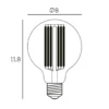 LED-lamppu, pallomainen, E27, halkaisija 8 cm, 3,6 W, 2 200 K, himmennettävä
