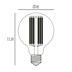 LED-lamppu, pallomainen, E27, halkaisija 8 cm, 3,6 W, 2 200 K, himmennettävä