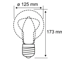 LED-lasilamppu E27 6W G125 Fil 2,700K opaali himmennettävä