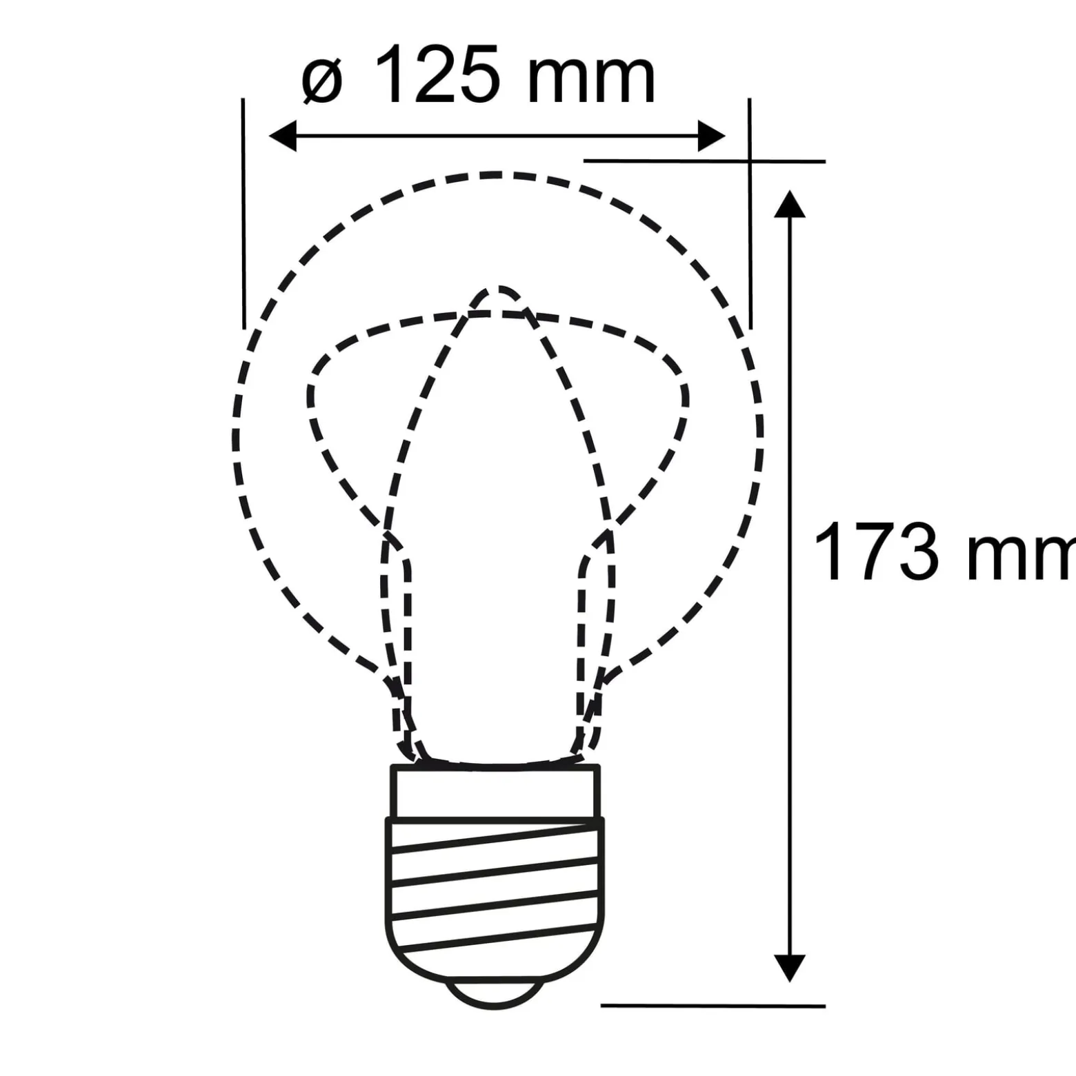 LED-lasilamppu E27 6W G125 Fil 2,700K opaali himmennettävä