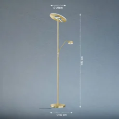 LED-lattiavalaisin Dent, messinginvärinen, 180 cm, CCT, 2-lamppuinen