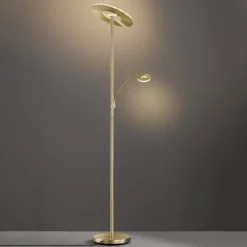 LED-lattiavalaisin Dent, messinginvärinen, 180 cm, CCT, 2-lamppuinen