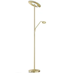 LED-lattiavalaisin Dent, messinginvärinen, 180 cm, CCT, 2-lamppuinen