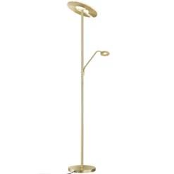 LED-lattiavalaisin Dent, messinginvärinen, 180 cm, CCT, 2-lamppuinen