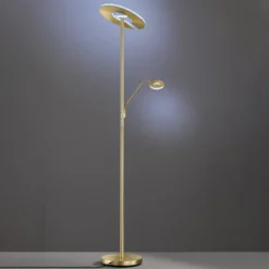 LED-lattiavalaisin Dent, messinginvärinen, 180 cm, CCT, 2-lamppuinen