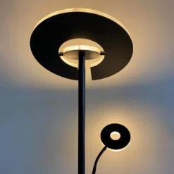 LED-lattiavalaisin Dent, musta, 180 cm, CCT, 2-valoinen