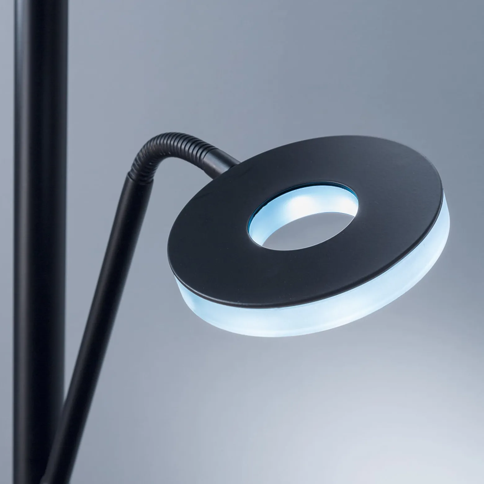 LED-lattiavalaisin Dent, musta, 180 cm, CCT, 2-valoinen