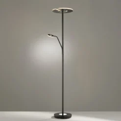 LED-lattiavalaisin Dent, musta, 180 cm, CCT, 2-valoinen