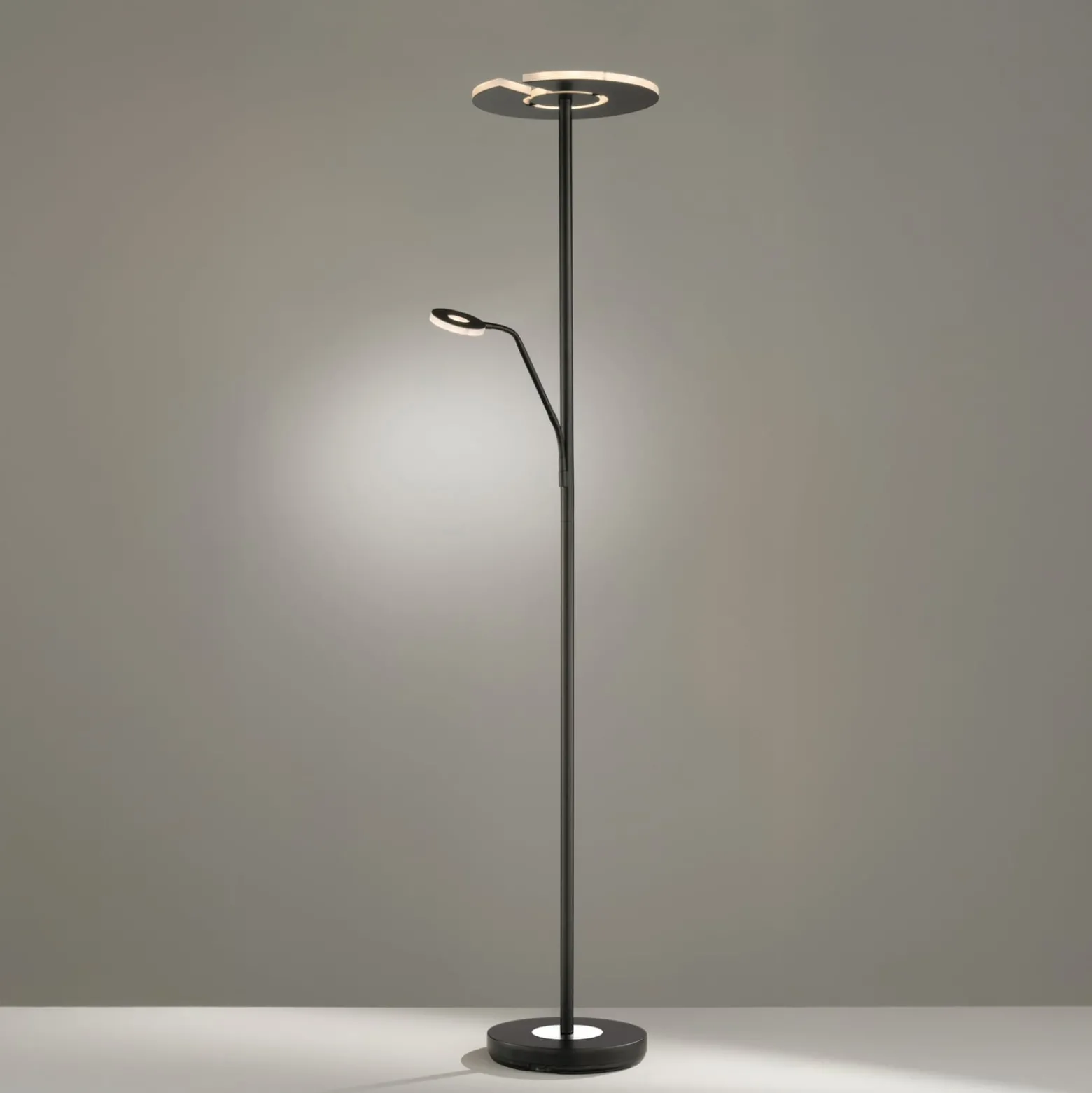 LED-lattiavalaisin Dent, musta, 180 cm, CCT, 2-valoinen