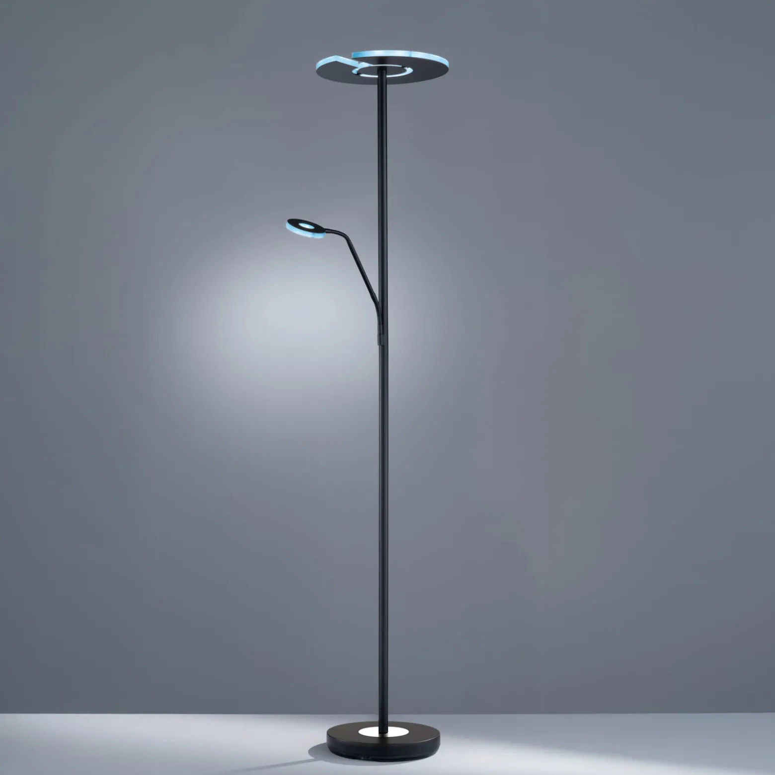 LED-lattiavalaisin Dent, musta, 180 cm, CCT, 2-valoinen