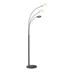 LED-lattiavalaisin Dent, musta, 185 cm, metalli, CCT, 3-valo.