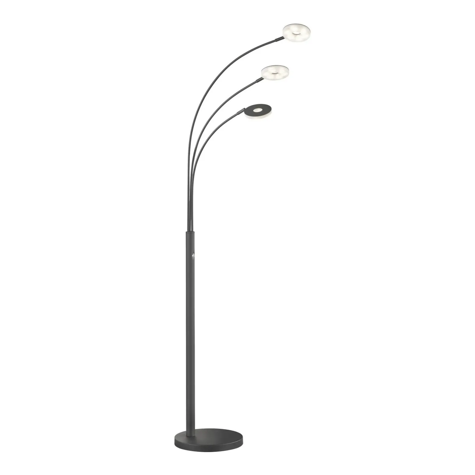 LED-lattiavalaisin Dent, musta, 185 cm, metalli, CCT, 3-valo.