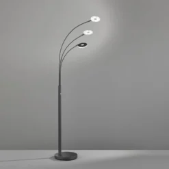 LED-lattiavalaisin Dent, musta, 185 cm, metalli, CCT, 3-valo.