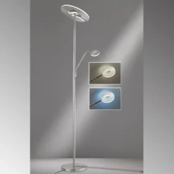 LED-lattiavalaisin Dent, nikkelin värinen, 180 cm, CCT, 2-lamppuinen