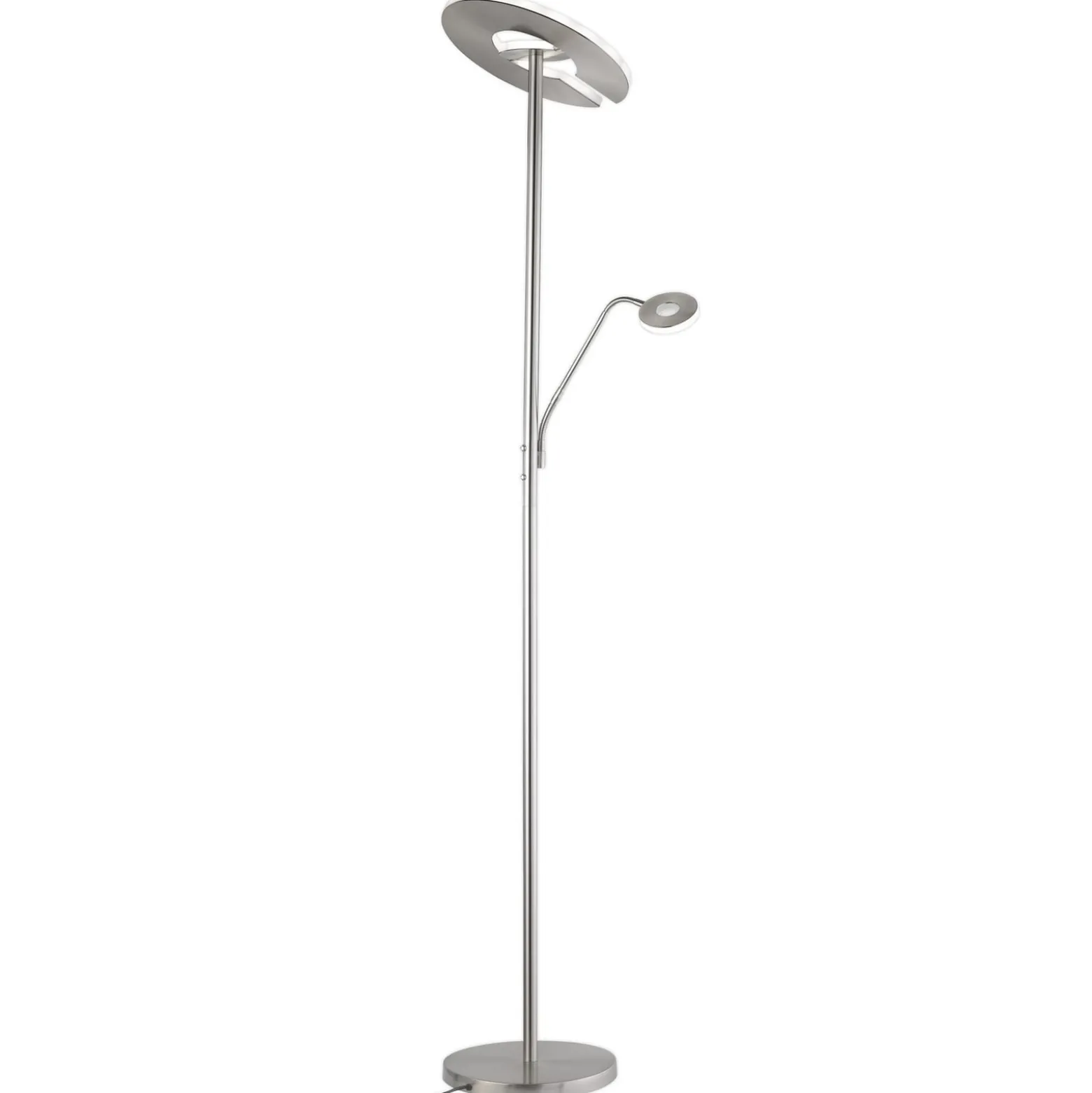 LED-lattiavalaisin Dent, nikkelin värinen, 180 cm, CCT, 2-lamppuinen
