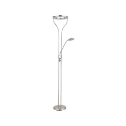 LED-lattiavalaisin Ebro, korkeus 194 cm, nikkelinvärinen, 2-valo.