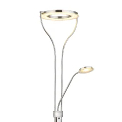 LED-lattiavalaisin Ebro, korkeus 194 cm, nikkelinvärinen, 2-valo.