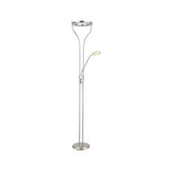 LED-lattiavalaisin Ebro, korkeus 194 cm, nikkelinvärinen, 2-valo.