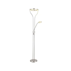 LED-lattiavalaisin Ebro, korkeus 194 cm, nikkelinvärinen, 2-valo.